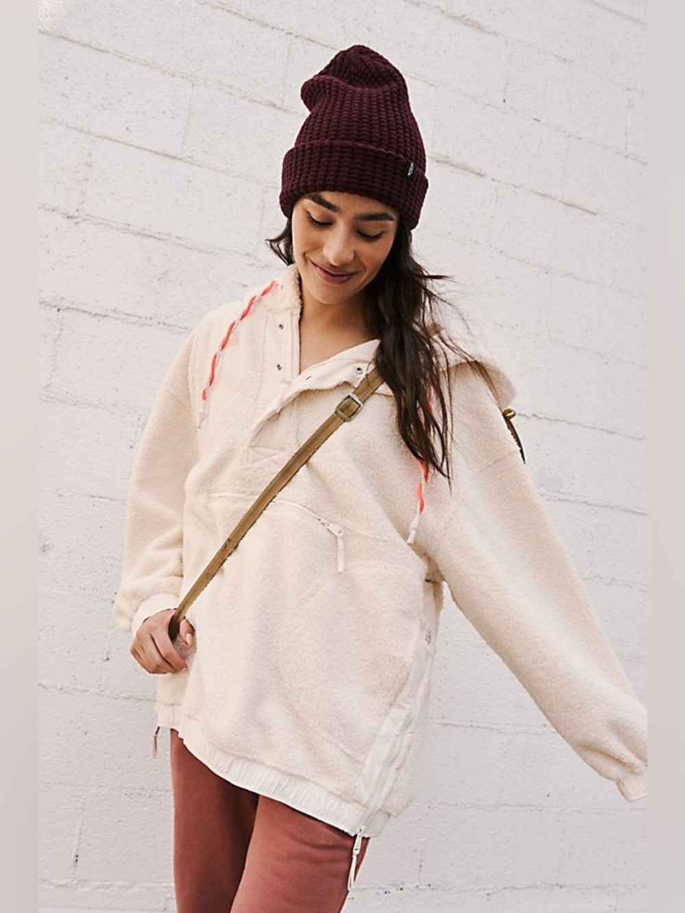 NWT! FP Free People Movement Fuzzy Wash She Fleece Pullover Sz Medium